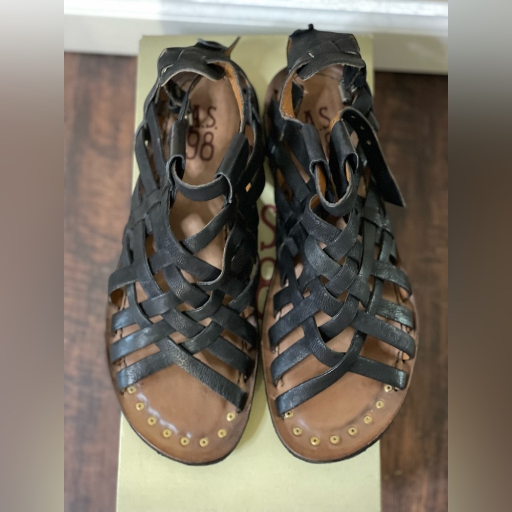 A.S. 98 black sandals. Brand New with box